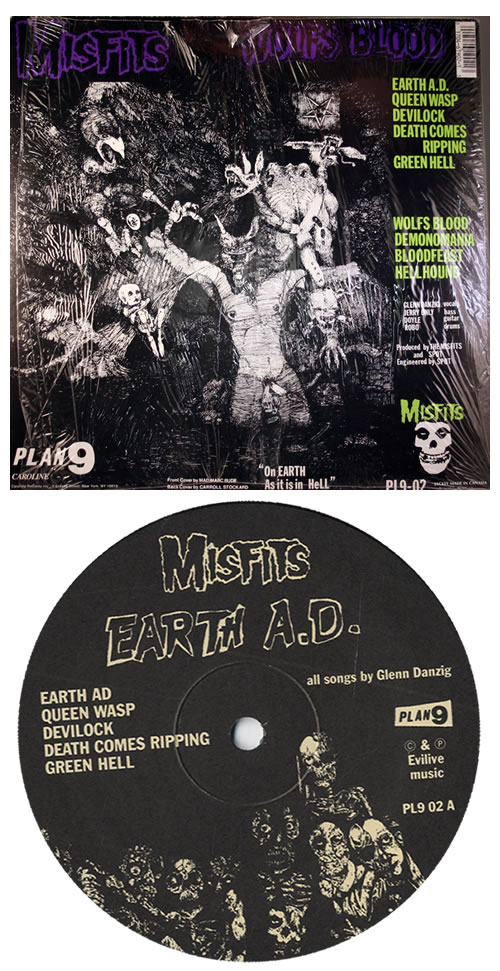 Misfits Earth A.D. / Wolfsblood - barcoded p/s US vinyl LP album